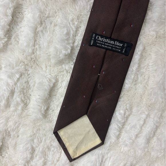 CHRISTIAN DIOR Men’s Vintage Silk Blend Tie Subtle Pattern - Picture 4 of 9